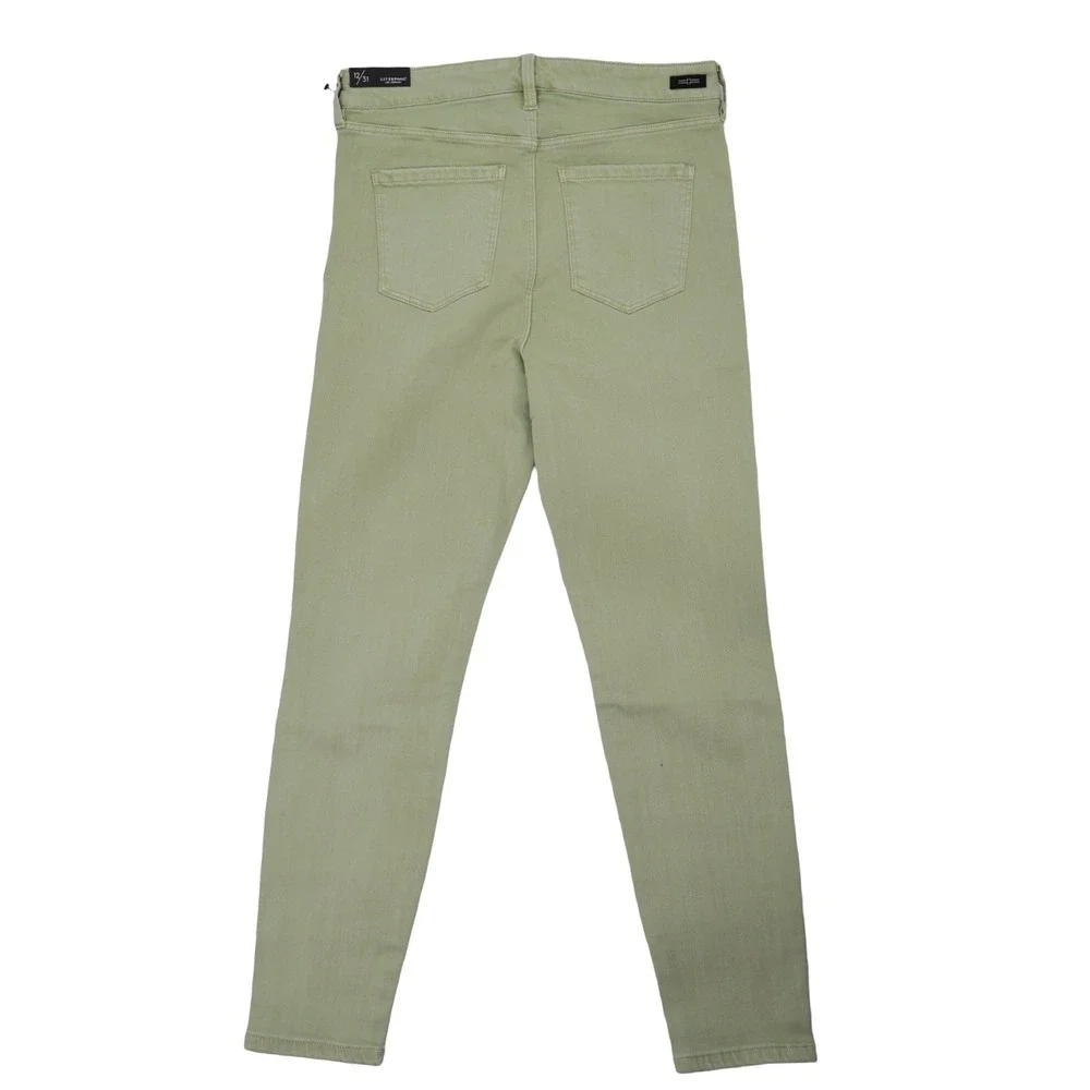 Liverpool Los Angeles Sage Green Skinny Jeans 12/31 NWT Mid Rise Stretch Denim - Picture 2 of 7